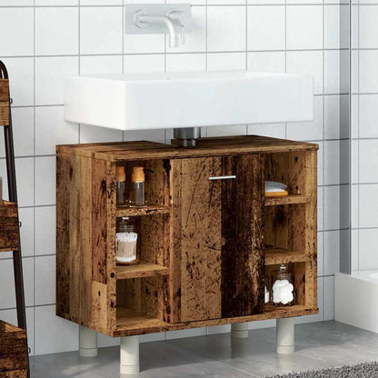 Rustic Bathroom Cabinet, Engineered Wood, 60x32x53.5 cm Vintage Charm
