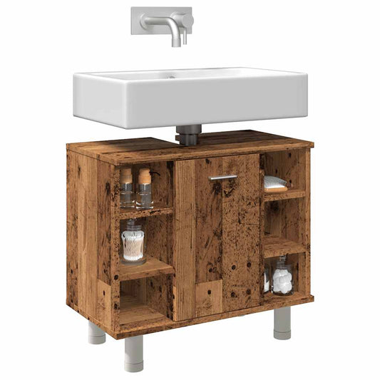 Rustic Bathroom Cabinet, Engineered Wood, 60x32x53.5 cm Vintage Charm