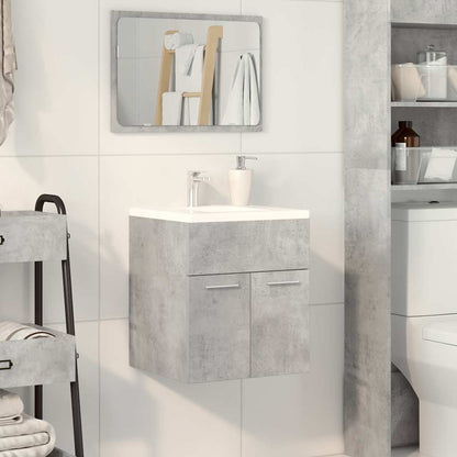 Elegant Concrete Grey Bathroom Sink Cabinet - Engineered Wood 41x38.5x46 cm