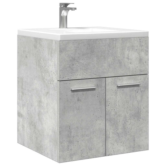 Elegant Concrete Grey Bathroom Sink Cabinet - Engineered Wood 41x38.5x46 cm