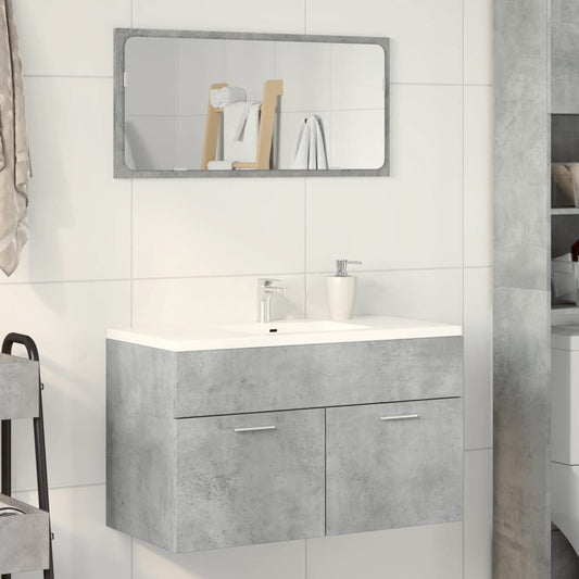 Concrete Grey Sink Cabinet - Engineered Wood, 80x38.5x46 cm
