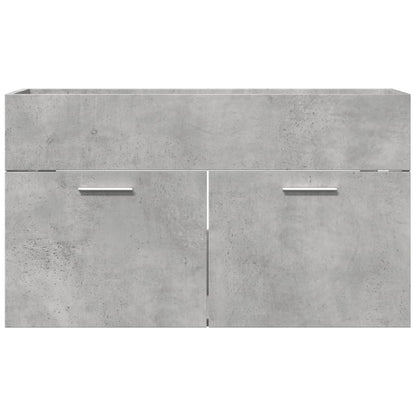 Concrete Grey Bathroom Sink Cabinet 90cm - Engineered Wood