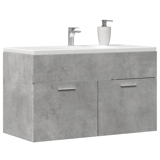 Concrete Grey Bathroom Sink Cabinet 90cm - Engineered Wood