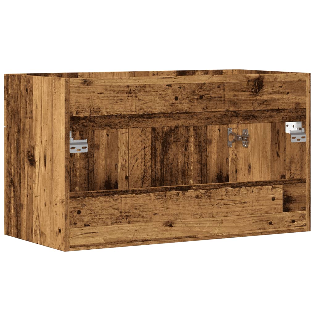 Rustic Engineered Wood Bathroom Sink Cabinet, 90x38.5x46cm