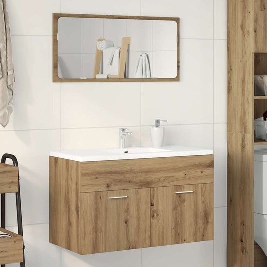 Artisan Oak Bathroom Sink Cabinet, Engineered Wood, 90x38.5x46 cm