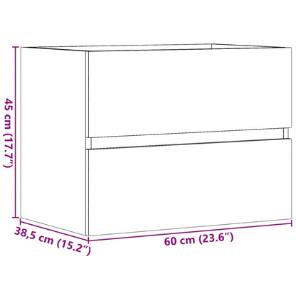 Concrete Grey Engineered Wood Bathroom Cabinet 60x38.5x45 cm