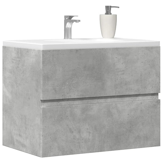 Concrete Grey Engineered Wood Bathroom Cabinet 60x38.5x45 cm