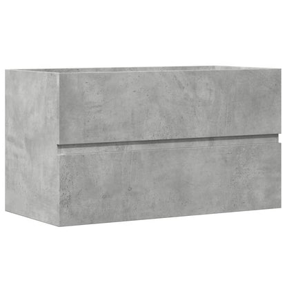 Concrete Grey Engineered Wood Bathroom Cabinet - 80x38.5x45 cm
