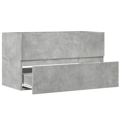 Concrete Grey Engineered Wood Bathroom Cabinet - 80x38.5x45 cm