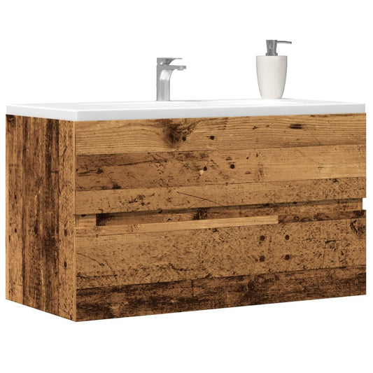 Rustic Bathroom Hanging Cabinet 80x38.5x45 cm - Aged Engineered Wood