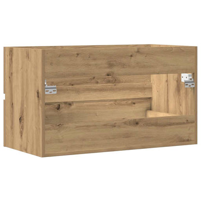 Artisan Oak Bathroom Hanging Cabinet, Engineered Wood, 80x38.5x45 cm