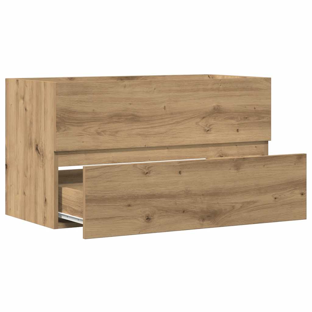 Artisan Oak Bathroom Hanging Cabinet, Engineered Wood, 80x38.5x45 cm