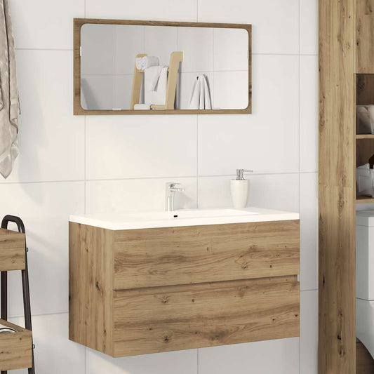 Artisan Oak Bathroom Hanging Cabinet, Engineered Wood, 80x38.5x45 cm