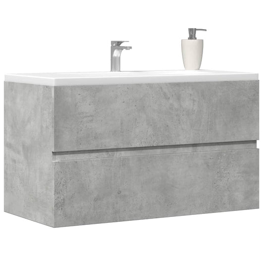 Concrete Grey Sink Cabinet, Engineered Wood, 90x38.5x45 cm