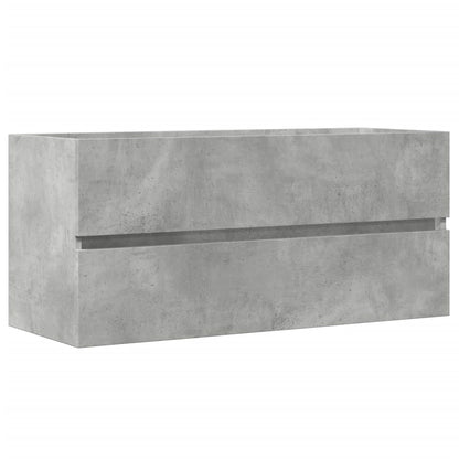 Compact Concrete Grey Sink Cabinet - Durable Engineered Wood 100cm