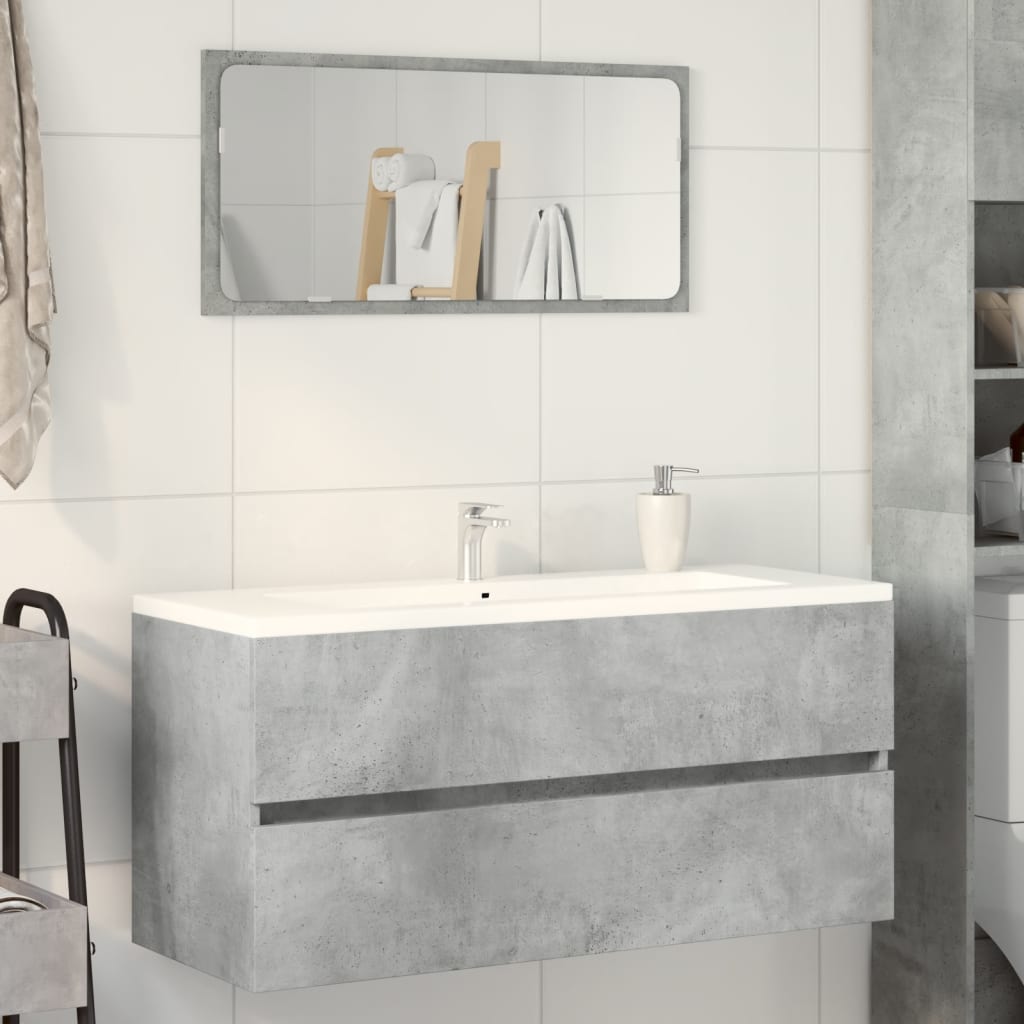 Compact Concrete Grey Sink Cabinet - Durable Engineered Wood 100cm