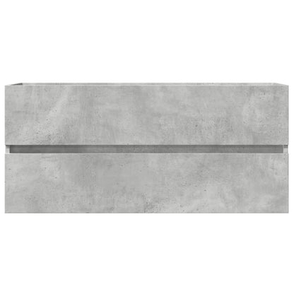 Compact Concrete Grey Sink Cabinet - Durable Engineered Wood 100cm