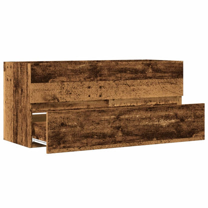 Rustic Sink Cabinet, Old Wood Finish, 100x38.5x45 cm, Engineered Wood