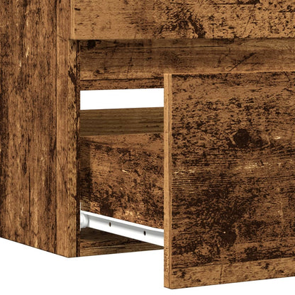 Rustic Sink Cabinet, Old Wood Finish, 100x38.5x45 cm, Engineered Wood