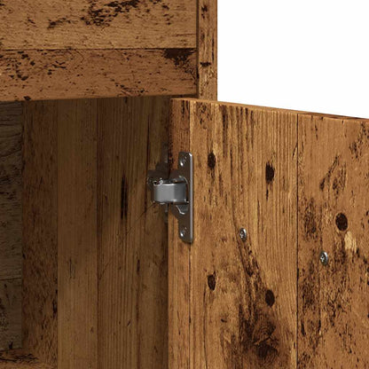 Rustic Bathroom Cabinet, Old Wood Finish, 60x33x80 cm