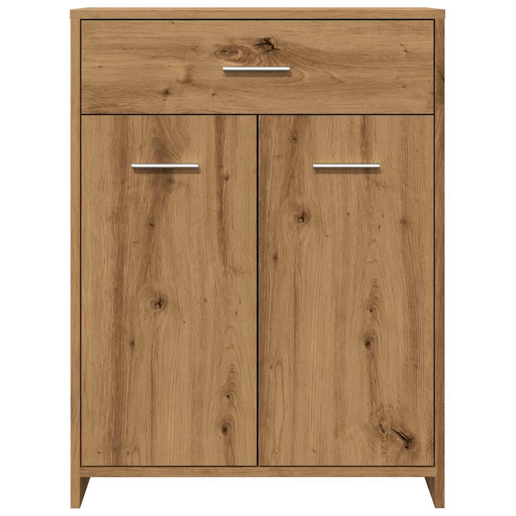 Artisan Oak Bathroom Cabinet 60x33x80 cm - Engineered Wood Elegance