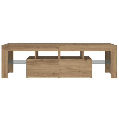 TV Cabinet with LED Lights Artisan Oak 140x36.5x40 cm Engineered Wood