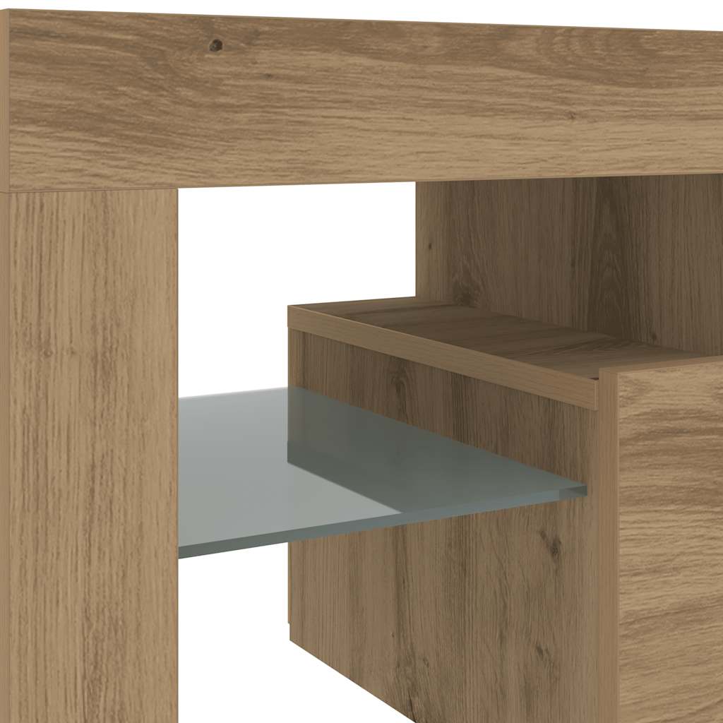 TV Cabinet with LED Lights Artisan Oak 140x36.5x40 cm Engineered Wood
