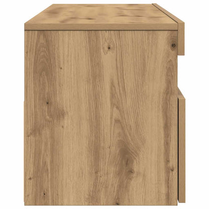 TV Cabinet with LED Lights Artisan Oak 120x35x40 cm Engineered Wood