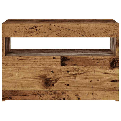 TV Cabinet with LED Lights Old Wood 60x35x40 cm Engineered Wood