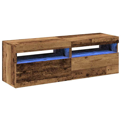 TV Cabinets with LED Lights 2 pcs Old Wood Engineered Wood