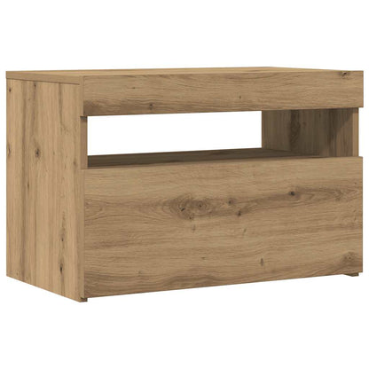 TV Cabinet with LED Lights Artisan Oak 60x35x40 cm Engineered Wood