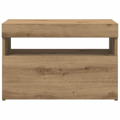 TV Cabinet with LED Lights Artisan Oak 60x35x40 cm Engineered Wood