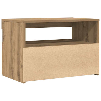 TV Cabinet with LED Lights Artisan Oak 60x35x40 cm Engineered Wood