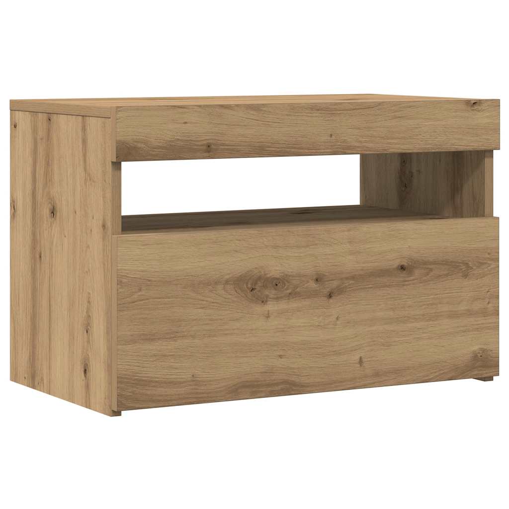 TV Cabinets with LED Lights 2 pcs Artisan Oak Engineered Wood