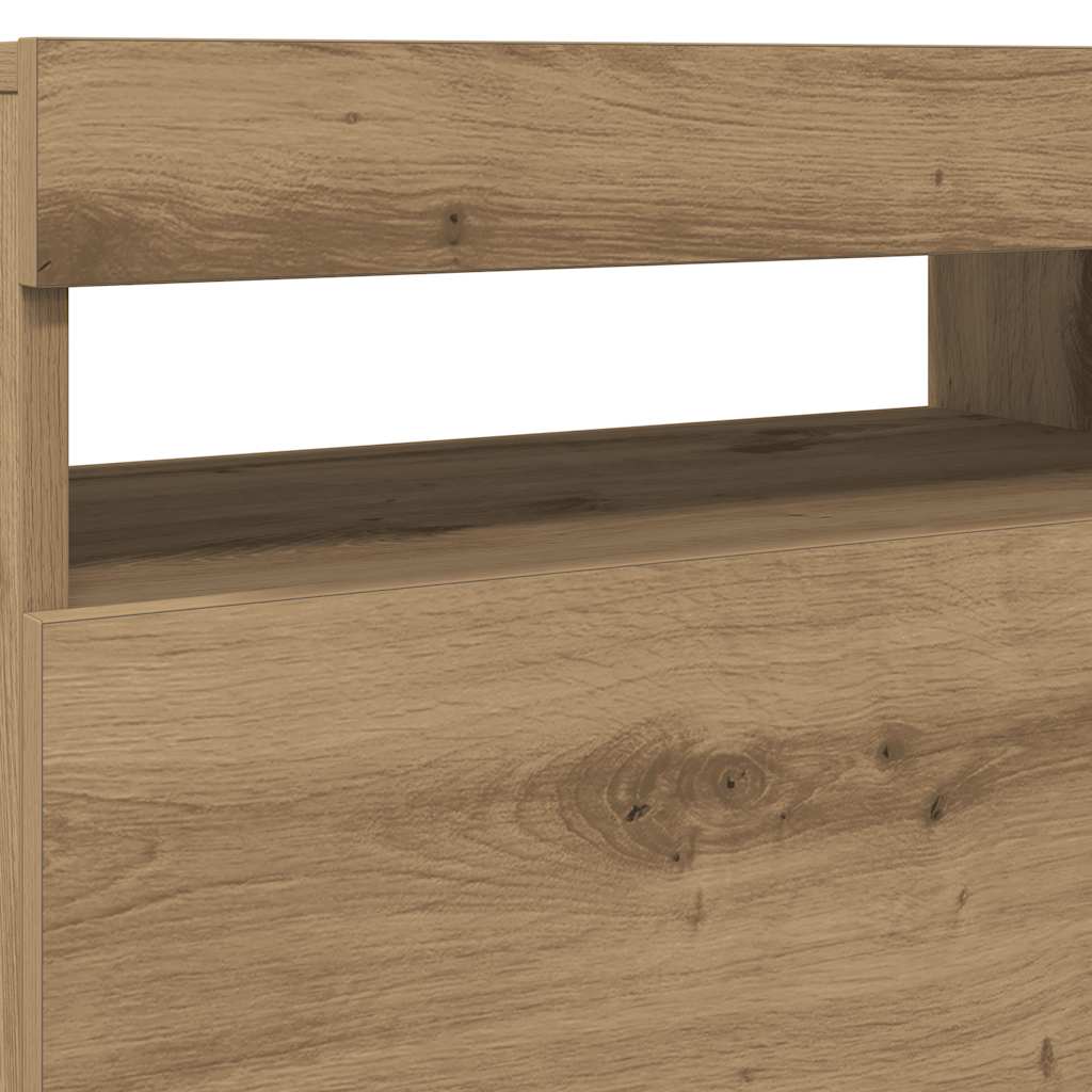 TV Cabinets with LED Lights 2 pcs Artisan Oak Engineered Wood