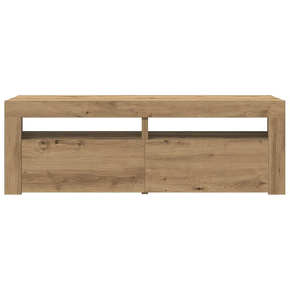 TV Cabinet with LED Lights Artisan Oak 120x35x40 cm Engineered Wood
