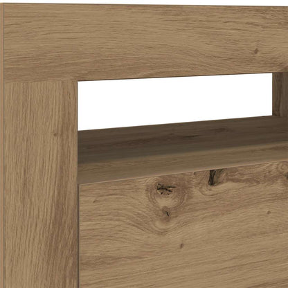 TV Cabinet with LED Lights Artisan Oak 120x35x40 cm Engineered Wood