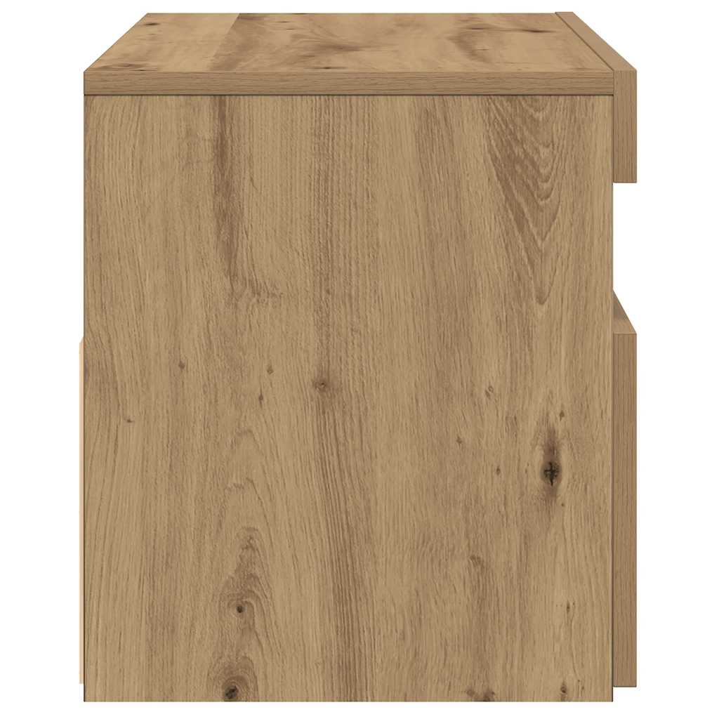 TV Cabinet with LED Lights Artisan Oak 75x35x40 cm Engineered Wood