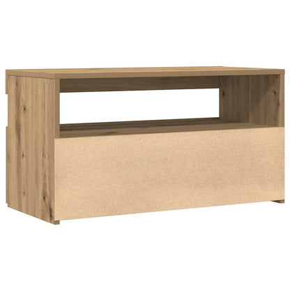 TV Cabinet with LED Lights Artisan Oak 75x35x40 cm Engineered Wood
