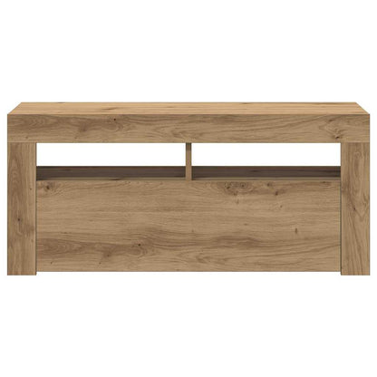 TV Cabinet with LED Lights Artisan Oak 90x35x40 cm Engineered Wood