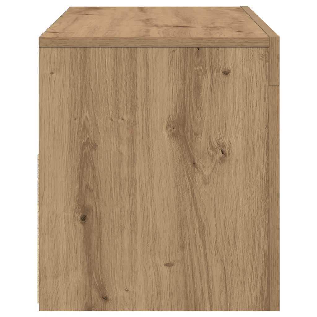TV Cabinet with LED Lights Artisan Oak 90x35x40 cm Engineered Wood