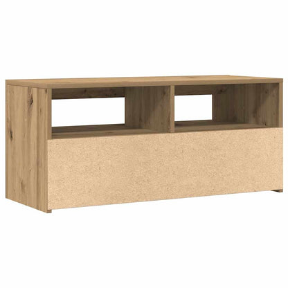 TV Cabinet with LED Lights Artisan Oak 90x35x40 cm Engineered Wood