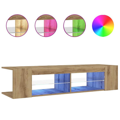 TV Cabinet with LED Lights Artisan Oak 135x39x30 cm Engineered Wood