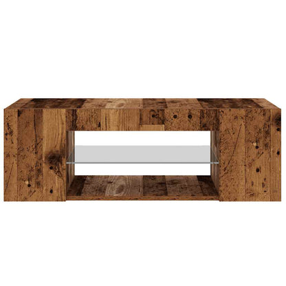 TV Cabinet with LED Lights Old Wood 90x39x30 cm Engineered Wood