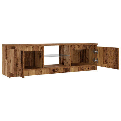 TV Cabinet with LED Lights Old Wood 120x30x36 cm Engineered Wood