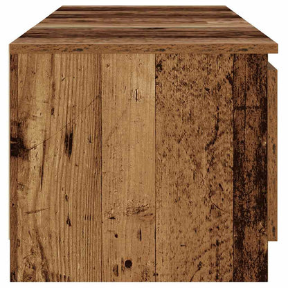 TV Cabinet with LED Lights Old Wood 140x40x35.5 cm Engineered Wood