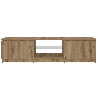 TV Cabinet with LED Lights Artisian Oak 140x40x35.5 cm Engineered Wood