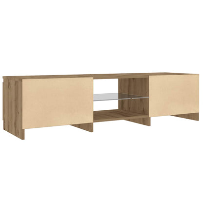 TV Cabinet with LED Lights Artisian Oak 140x40x35.5 cm Engineered Wood