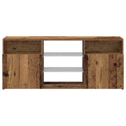 TV Cabinet with LED Lights Old Wood 120x30x50 cm Engineered Wood