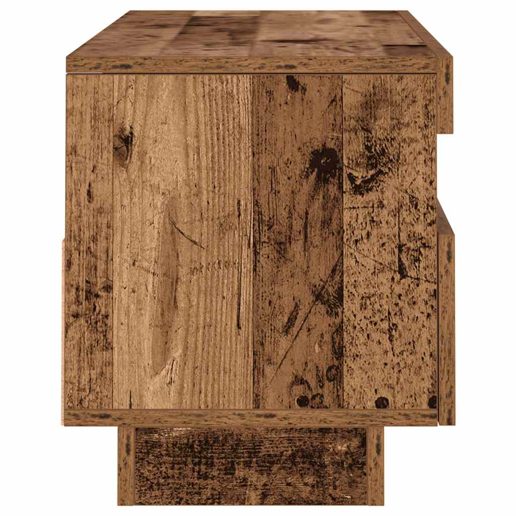 TV Cabinet with LED Lights Old Wood 100x35x40 cm Engineered Wood